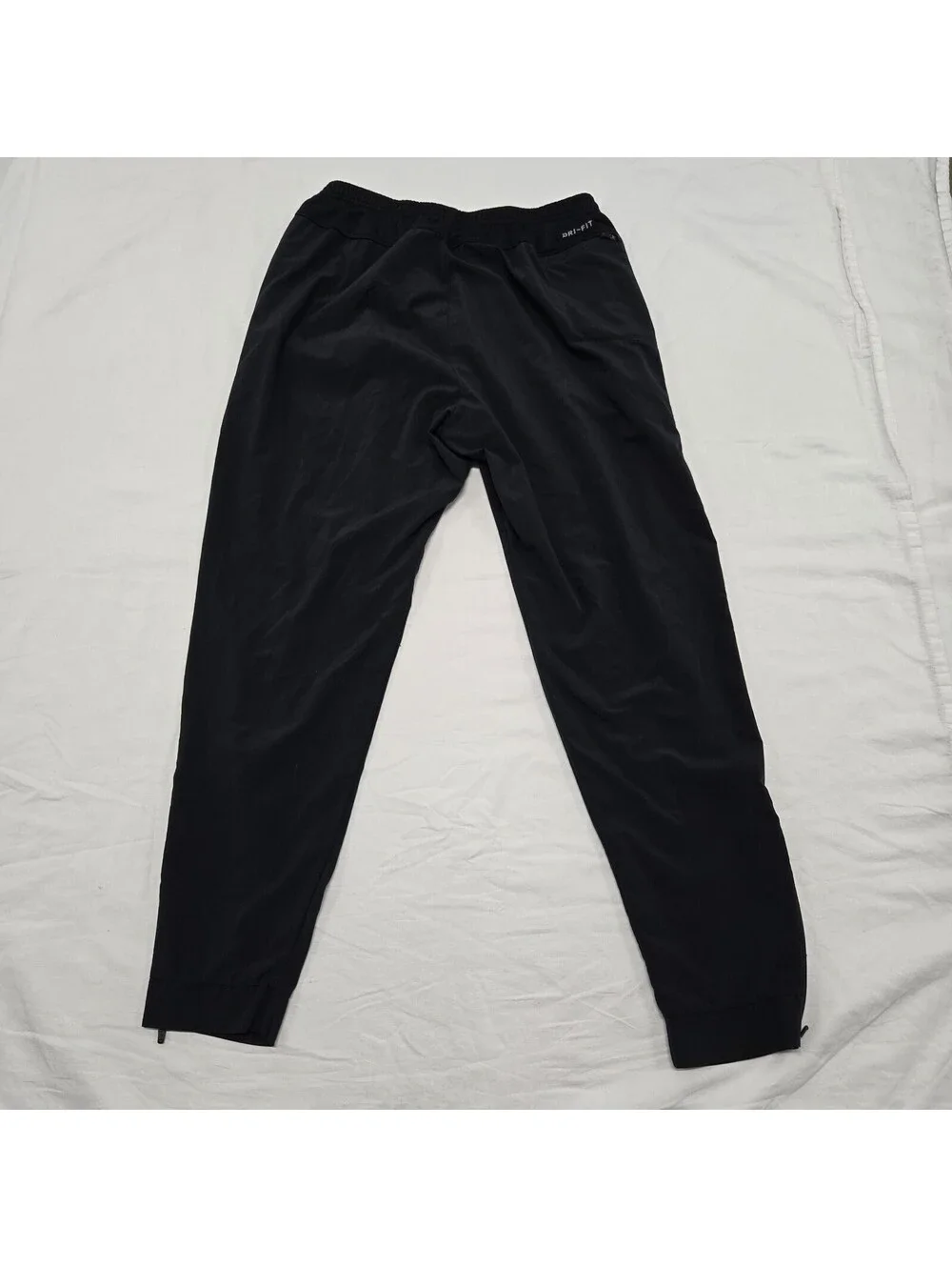 Men's MEDIUM Nike Flex Dry-Fit Black Jogger Pants Zip Pockets Reflective 885280